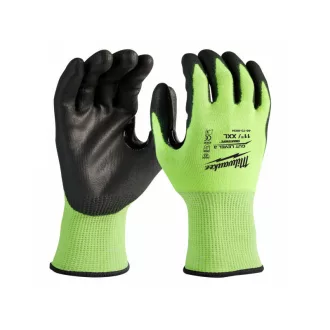   MILWAUKEE Arbeitsschutzhandschuhe schnittfest HI-VIS 4/C - XXL/11 große Größe (144 Paar/Karton)