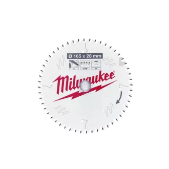   MILWAUKEE Sägeblatt für Aluminium 165 x 20 x 1,6 mm / 52T ATB
