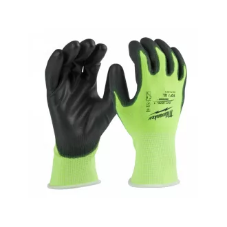   MILWAUKEE Arbeitshandschuhe schnittfest PU-beschichtet 1/A - XL/10 Hi-Vis