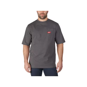 MILWAUKEE Kurzarm-T-Shirt mit Tasche grau WTSSG-XXL