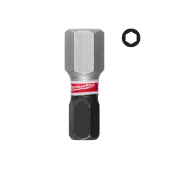 MILWAUKEE Bitspitze HEX 8 x 25 mm Shockwave (3 Stück)