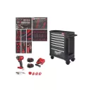 MILWAUKEE Werkzeugwagen 246-teilig, 7 Schubladen, 30"/78 cm, graphitgrau