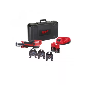   MILWAUKEE Akku-Hydraulikpresse M12 HPT-202C V-SET2 14/16/22 mm (2 x 2,0 Ah Akku + Ladegerät)