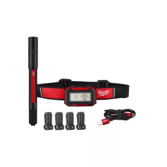   MILWAUKEE Akku LED Stirnlampe + Taschenlampe IR HL450PL250 TRUEVIEW™ (USB-Ladekabel)
