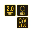 VOREL T-Schlüssel Inbus 2 mm CrV