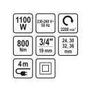 STHOR Elektro-Schlagschrauber 1100W 3/4" 800 Nm