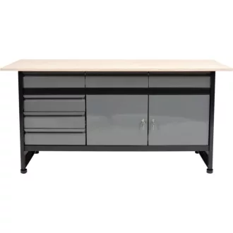   VOREL Cabinet Arbeitstisch mit 4 Schubladen und 2 Türen 1700 x 600 x 840 mm