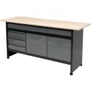VOREL Cabinet Arbeitstisch mit 4 Schubladen und 2 Türen 1700 x 600 x 840 mm