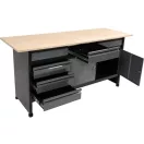 VOREL Cabinet Arbeitstisch mit 4 Schubladen und 2 Türen 1700 x 600 x 840 mm