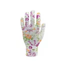 FLO Gartenhandschuhe mit weißem Blumenmuster, Größe 8