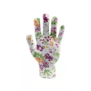 FLO Gartenhandschuhe mit weißem Blumenmuster, Größe 8
