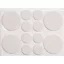 VOREL Selbstklebende, rutschfeste Möbelbeinpolster, rund, weiß, Set mit 12 Stück, 20–38 mm