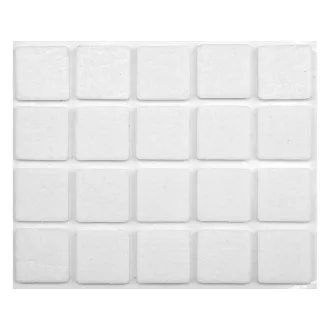   VOREL Selbstklebende, rutschfeste Möbelbeinpolster, quadratisch, weiß, 20 x 20 mm (20 Stück)