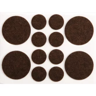  VOREL Selbstklebende, rutschfeste Möbelbeinpolster, rund, braun, Set mit 12 Stück, 20–38 mm