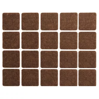   VOREL Selbstklebende, rutschfeste Möbelbeinpolster, quadratisch, braun, 20 x 20 mm (20 Stück)