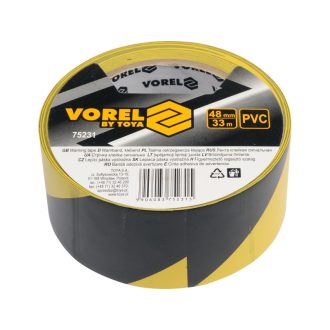   VOREL Selbstklebendes Markierungsband schwarz-gelb 48 mm x 33 m PVC