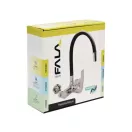 FALA Spültischarmatur mit wandmontiertem schwarzem flexiblem Rohr + Zubehör