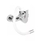 FALA Waschbeckenarmatur mit wandmontiertem weißem flexiblem Rohr + Zubehör