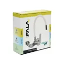 FALA Waschbeckenarmatur mit wandmontiertem weißem flexiblem Rohr + Zubehör