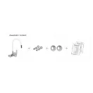 FALA Waschbeckenarmatur mit wandmontiertem weißem flexiblem Rohr + Zubehör