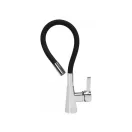 FALA Waschbeckenarmatur mit schwarzem flexiblem Rohr + Zubehör