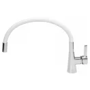 FALA Waschbeckenarmatur mit weißem flexiblem Rohr + Zubehör