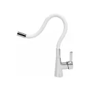 FALA Waschbeckenarmatur mit weißem flexiblem Rohr + Zubehör