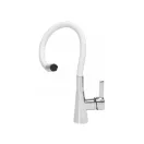 FALA Waschbeckenarmatur mit weißem flexiblem Rohr + Zubehör