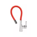 FALA Waschbeckenarmatur mit rotem flexiblem Rohr + Zubehör