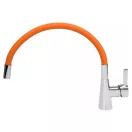 FALA Waschbeckenarmatur mit orangefarbenem flexiblem Rohr + Zubehör