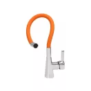 FALA Waschbeckenarmatur mit orangefarbenem flexiblem Rohr + Zubehör