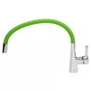 FALA Waschbeckenarmatur mit grünem flexiblem Rohr + Zubehör
