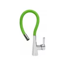 FALA Waschbeckenarmatur mit grünem flexiblem Rohr + Zubehör