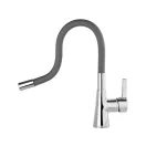 FALA Waschbeckenarmatur mit dunkelgrauem flexiblem Rohr