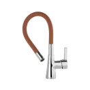 FALA Waschbeckenarmatur mit braunem flexiblem Rohr