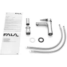 FALA Waschtischarmatur + Zubehör inox Steely2
