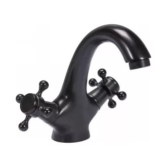 FALA Waschtischarmatur + Zubehör Retro Schwarz 1