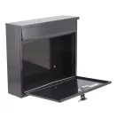 VOREL Briefkasten schwarz mit 2 Schlüsseln 310 x 360 x 100 mm
