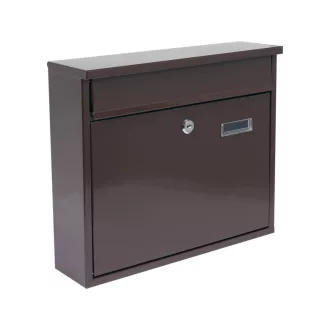VOREL Briefkasten braun mit 2 Schlüsseln 310 x 360 x 100 mm