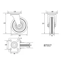 VOREL Industrie-Radschwenkgabel 200 mm 150 kg