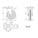 VOREL Industrierad mit Schwenkbremse 75 mm 40 kg