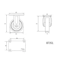 VOREL Industrierad-Festgabel 50 mm 20 kg