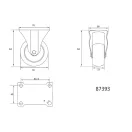 VOREL Industrierad Feste Gabel 65 mm 30 kg