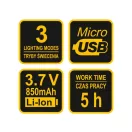 VOREL Batterie-LED-Stirnlampe