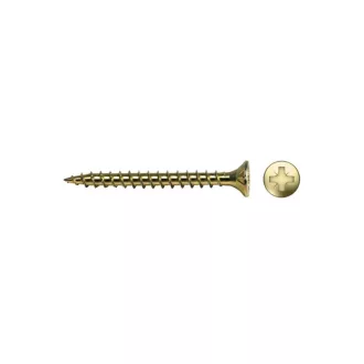   CELO VELOX Spanplattenschraube 6,0 x 40 mm, Vollgewinde, PZ, Gelbzink (175 Stück)