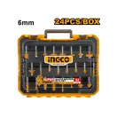 INGCO Oberfräser-Set 24-teilig 6 mm