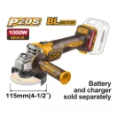 INGCO Akku-Winkelschleifer 115 mm bürstenlos 20 V (ohne Akku und Ladegerät)