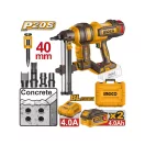 INGCO Akku-Betonnagler 40 mm bürstenlos 20 V (2 x 4,0 Ah Akku + Ladegerät)