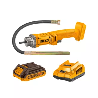   INGCO Akku-Betonverdichter Rüttelflasche 1,2 m 20 V (1 x 2,0 Ah Akku + Ladegerät)