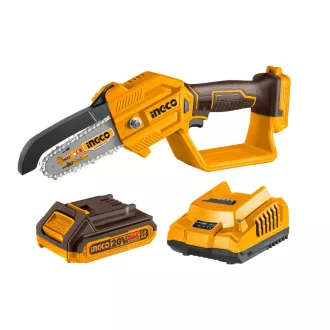   INGCO Akku-Kettensäge 127 mm 20 V (1 x 2,0 Ah Akku + Ladegerät)